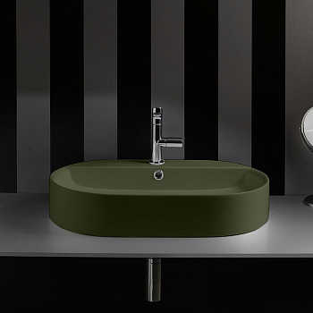 Раковина накладная 65см Kerasan Ciotola 028511*1 зеленый матовый