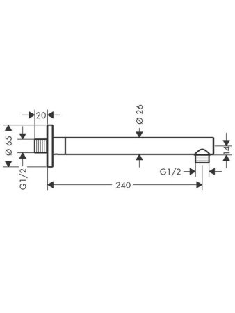 Кронштейн для верхнего душа 24см Hansgrohe Vernis Blend 27809670 черный матовый
