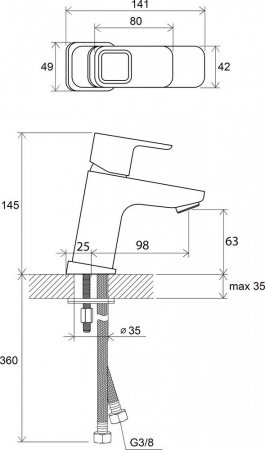 Смеситель для раковины Ravak 10° X070064 хром