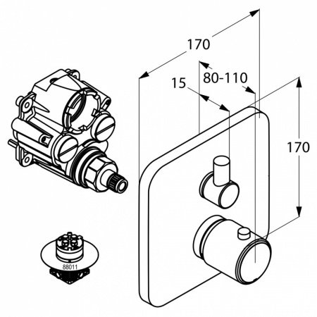 Термостат для ванны с душем Kludi E2 498350575 хром