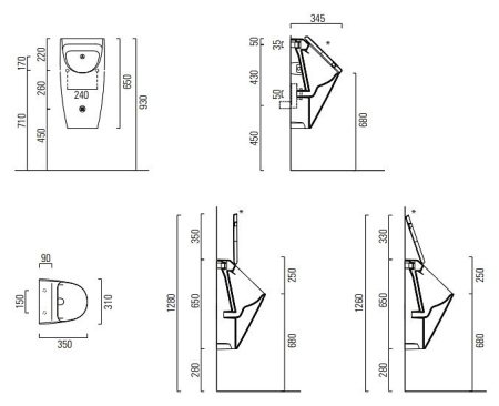Писсуар безободковый GSI Community 909811 белый