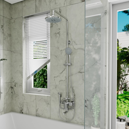 Душевая система с гигиеническим душем D&K Bayern.Fürth DA1524701B18, хром