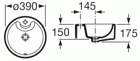 Раковина накладная 39см Roca Terra 32722T000 белый
