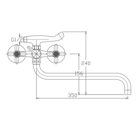 Смеситель для ванны Haiba HB2018, хром