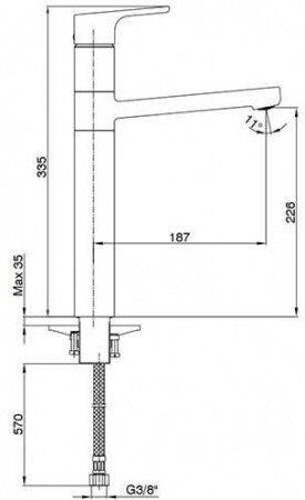 Смеситель для раковины E.C.A Luna 102108949EX хром