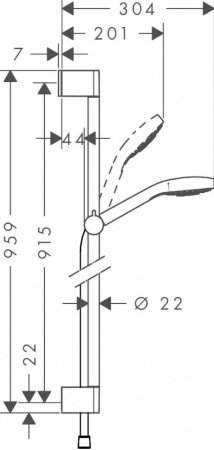 Душевой гарнитур Hansgrohe Croma Select S 26572400 Хром Белый