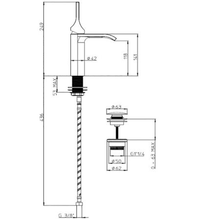 Смеситель для раковины Bossini Apice E89603.045 белый матовый