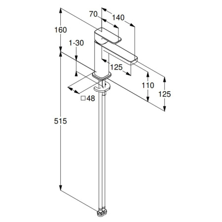 Смеситель для раковины Kludi Renon 422823975 черный матовый