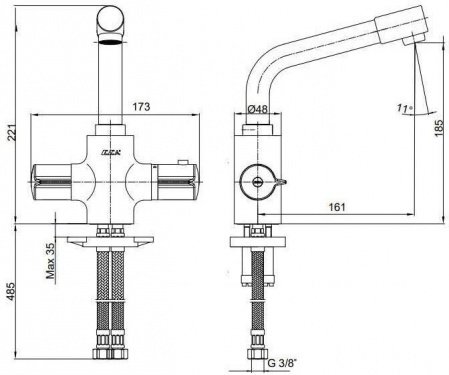 Термостат для раковины E.C.A Thermostatic 102108730EX хром
