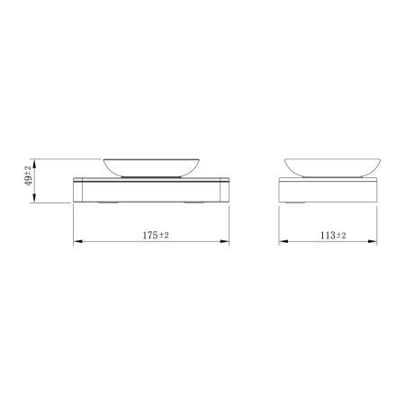 Мыльница Lemark GLASS LINE 9741037 с держателем, хром/белое стекло