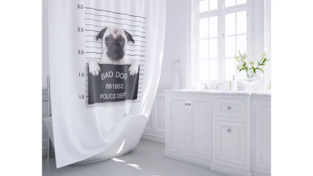 Шторка для ванной Fixsen Dogs FX-2504, без колец