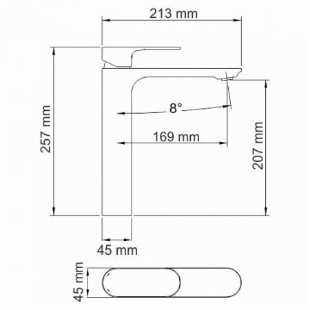 Смеситель для раковины WasserKraft Elbe 7403H черный матовый