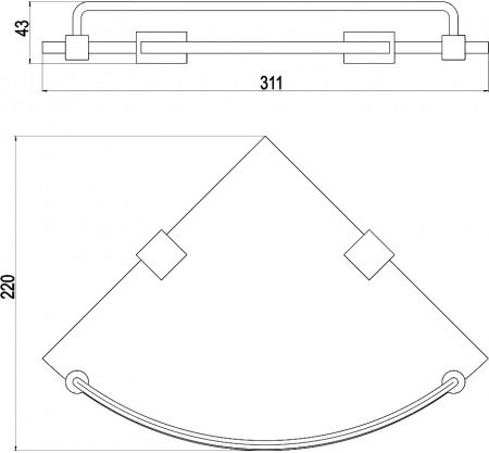 Угловая полка Timo Selene 10073/00 Хром