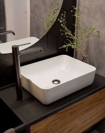 Смеситель для раковины AQUAme Asti AQM6414GM вороненая сталь