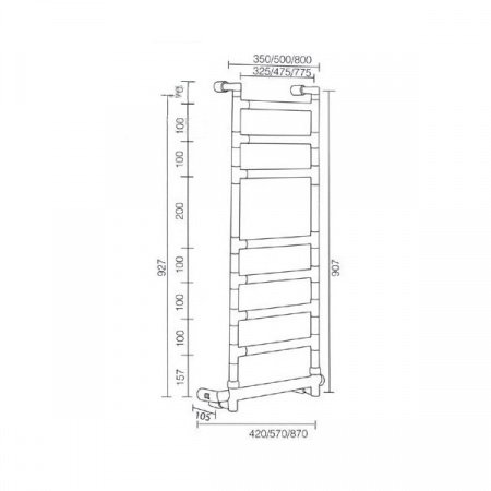 Полотенцесушитель электрический Margaroli Sereno 584-8 58447508CRB 900х520 хром