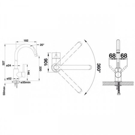 Смеситель для кухни Blanco Mida 524210 жемчужный