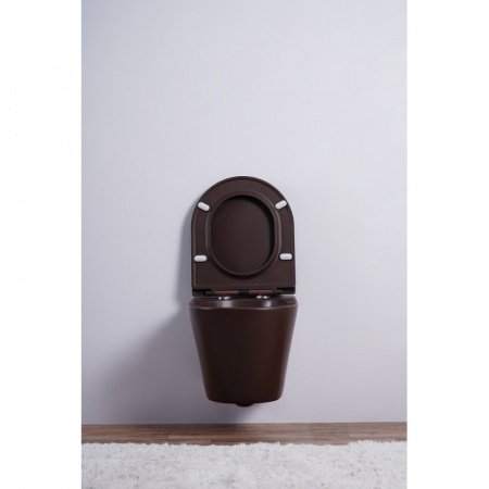 Унитаз подвесной Esbano CLAVEL коричневый матовый, с сиденьем микролифт