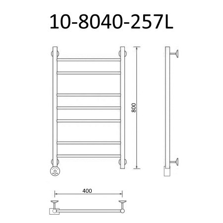 Полотенцесушитель электрический Маргроид Вид 10 80х40 хром