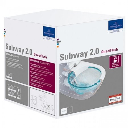 Унитаз подвесной Villeroy & Boch Subway 2.0 5614R201 сиденье микролифт тонкое