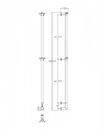 Полотенцесушитель электрический Margaroli Arcobaleno 616-L 616CRB-1650 1650x74 BOX хром
