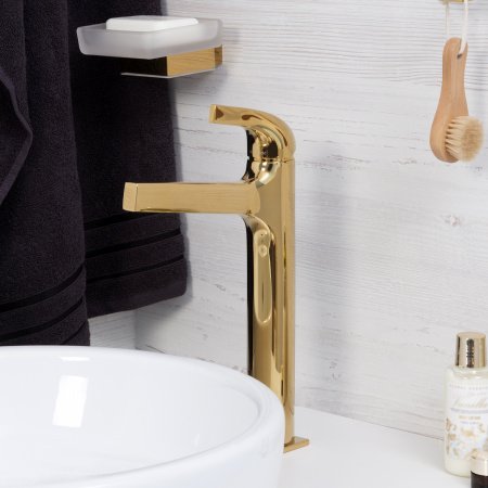 Смеситель для раковины WasserKraft Sauer 7103H золото