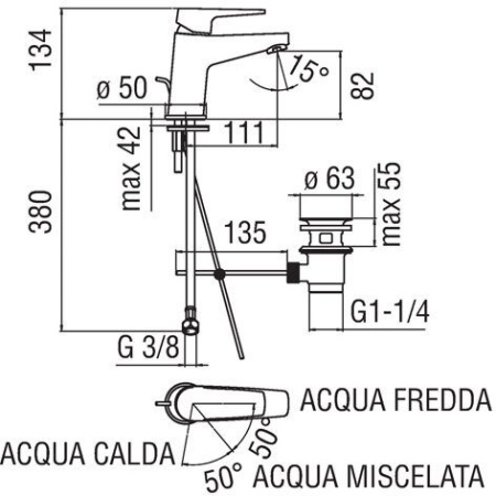 Смеситель для раковины Nobili Nobi NB84118/1CR Хром