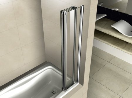 Шторка на ванну Cezares Pratico V-5 120x140 профиль Хром стекло прозрачное