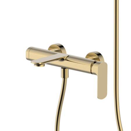 Смеситель для ванны с душевым набором AQUAme Monza AQM6312BG золото матовое