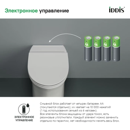 Унитаз приставной с импульсным смывом IDDIS Pulse PULIDSEi26 белый, с сиденьем микролифт