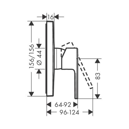 Смеситель для душа Hansgrohe Vernis Shape 71668670 черный матовый
