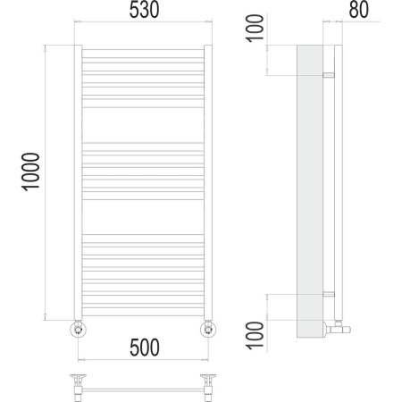 Полотенцесушитель водяной Terminus Тоскана П17 50х100