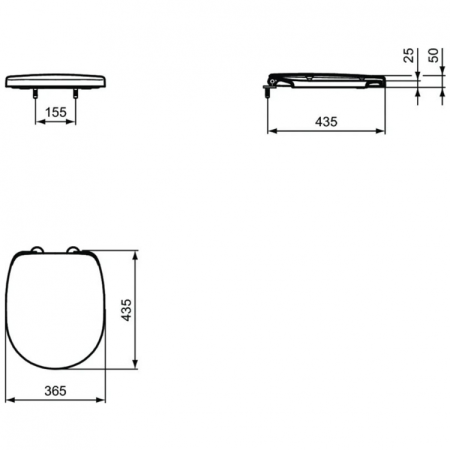Крышка-сиденье Ideal Standard Connect Space E129001 петли хром