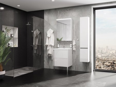 Зеркальный шкаф Акватон Стоун 60 с подсветкой 1A231502SXC80 Грецкий орех