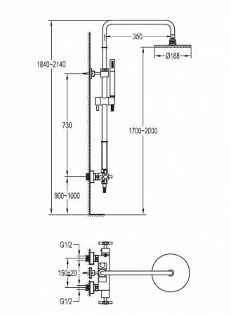 Душевая стойка Cezares SIESTA-F-CD-TA-01 хром