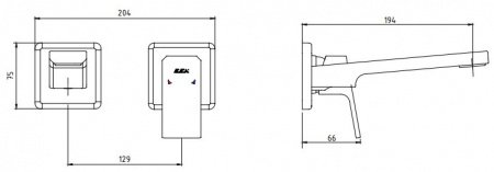 Смеситель для раковины E.C.A Tiera 102167605C1EX-KK черный матовый
