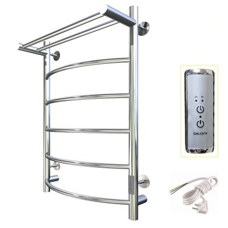 Полотенцесушитель электрический Тругор Пэк серия 5 80х60 хром, с полкой