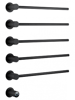 Полотенцесушитель электрический встраиваемый WONZON & WOGHAND MÜNCHEN, Черный матовый (WW-A355-MB)