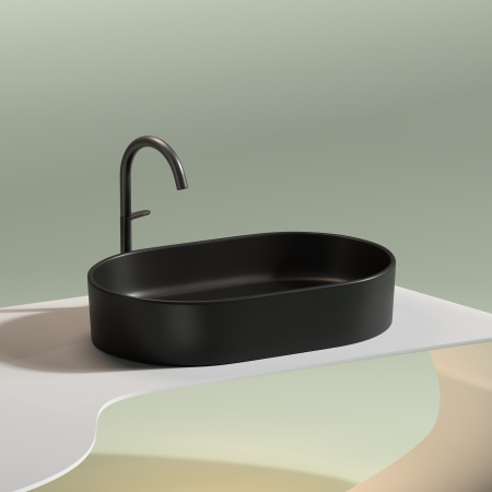 Раковина накладная 60см Ceramica Nova Element CN6048MB черный матовый