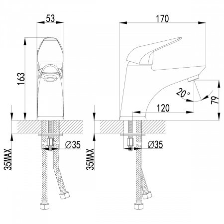 Смеситель для раковины Lemark Poseidon LM4206C хром