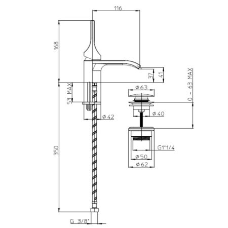 Смеситель для раковины Bossini Apice E89600.030 хром