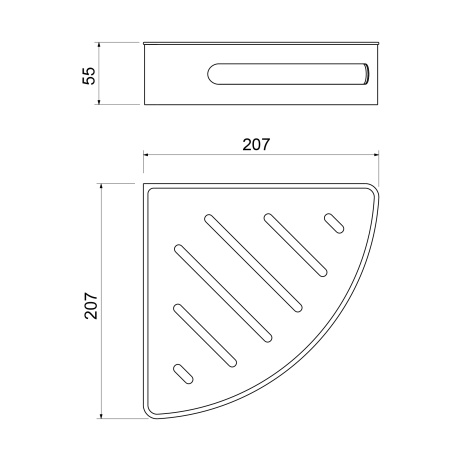 Полка угловая Timo Luiro 18577/13 никель матовый