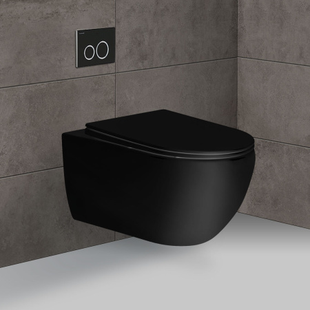 Унитаз подвесной безободковый Vincea Evo VT1-34MB черный матовый, с сиденьем микролифт