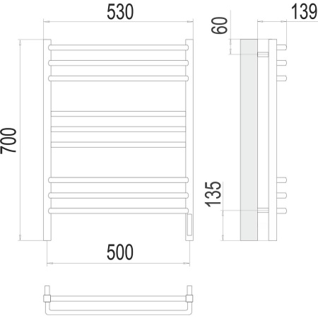 Полотенцесушитель электрический Terminus Соренто П9 50х70