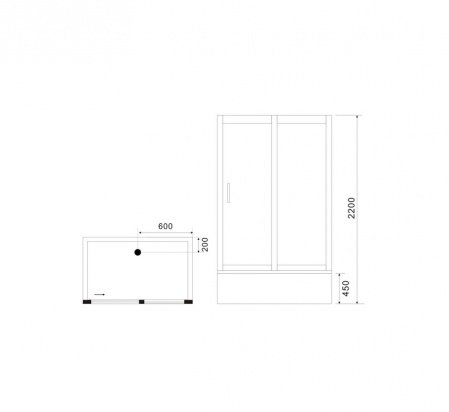 Душевая кабина Black&White G5508 120x90x220 профиль хром глянцевый, стекло прозрачное