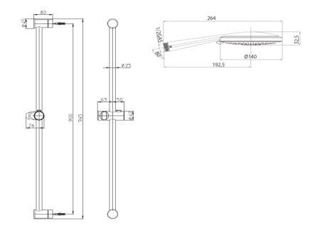 Душевой гарнитур Bossini Mixa D04065P.021 золото