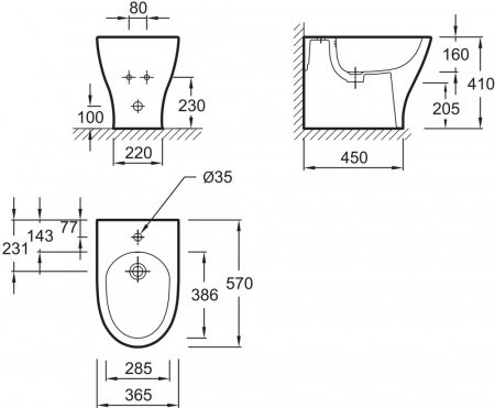 Биде напольное Jacob Delafon Odeon Up E4798