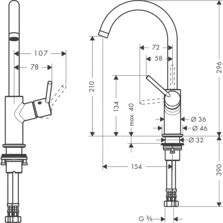 Смеситель для раковины Hansgrohe Talis 32084000 хром