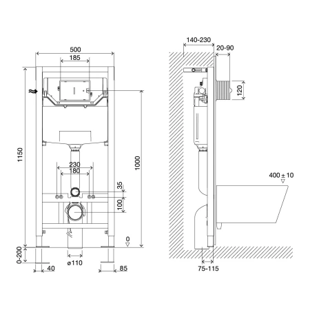 Инсталляция для подвесных унитазов Lemark Peneda Expert 9812002