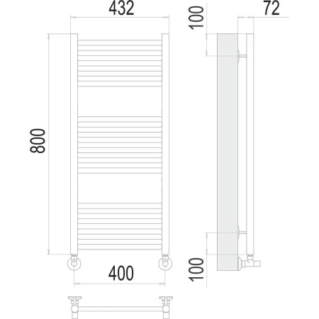 Полотенцесушитель водяной Terminus Аврора П16 40х80