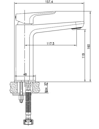Смеситель для раковины Cersanit NATURE 63063 хром
